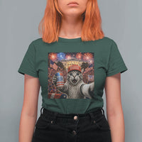 250 Years Of Freedom T Shirt For Women Funny Cat Selfie 4th of July Party