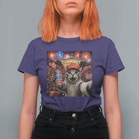 250 Years Of Freedom T Shirt For Women Funny Cat Selfie 4th of July Party