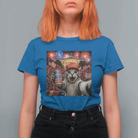 250 Years Of Freedom T Shirt For Women Funny Cat Selfie 4th of July Party