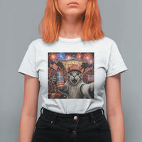 250 Years Of Freedom T Shirt For Women Funny Cat Selfie 4th of July Party