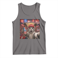 250 Years Of Freedom Tank Top Funny Cat Selfie 4th of July Party