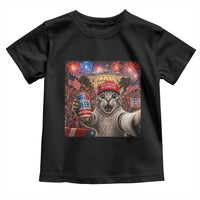 250 Years Of Freedom Toddler T Shirt Funny Cat Selfie 4th of July Party