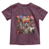 250 Years Of Freedom Toddler T Shirt Funny Cat Selfie 4th of July Party