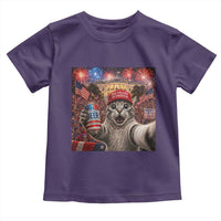 250 Years Of Freedom Toddler T Shirt Funny Cat Selfie 4th of July Party