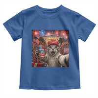 250 Years Of Freedom Toddler T Shirt Funny Cat Selfie 4th of July Party
