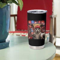 250 Years Of Freedom Tumbler Cup Funny Cat Selfie 4th of July Party