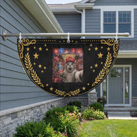 250 Years Of Freedom Patriotic Fan Flag Funny Cat Selfie 4th of July Party