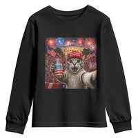 250 Years Of Freedom Youth Sweatshirt Funny Cat Selfie 4th of July Party