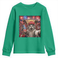 250 Years Of Freedom Youth Sweatshirt Funny Cat Selfie 4th of July Party