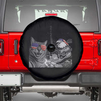 Funny Cat Selfie 4th of July Spare Tire Cover Patriotic Eagle American Flag Gift