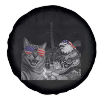 Funny Cat Selfie 4th of July Spare Tire Cover Patriotic Eagle American Flag Gift
