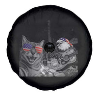 Funny Cat Selfie 4th of July Spare Tire Cover Patriotic Eagle American Flag Gift