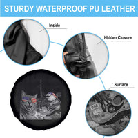 Funny Cat Selfie 4th of July Spare Tire Cover Patriotic Eagle American Flag Gift
