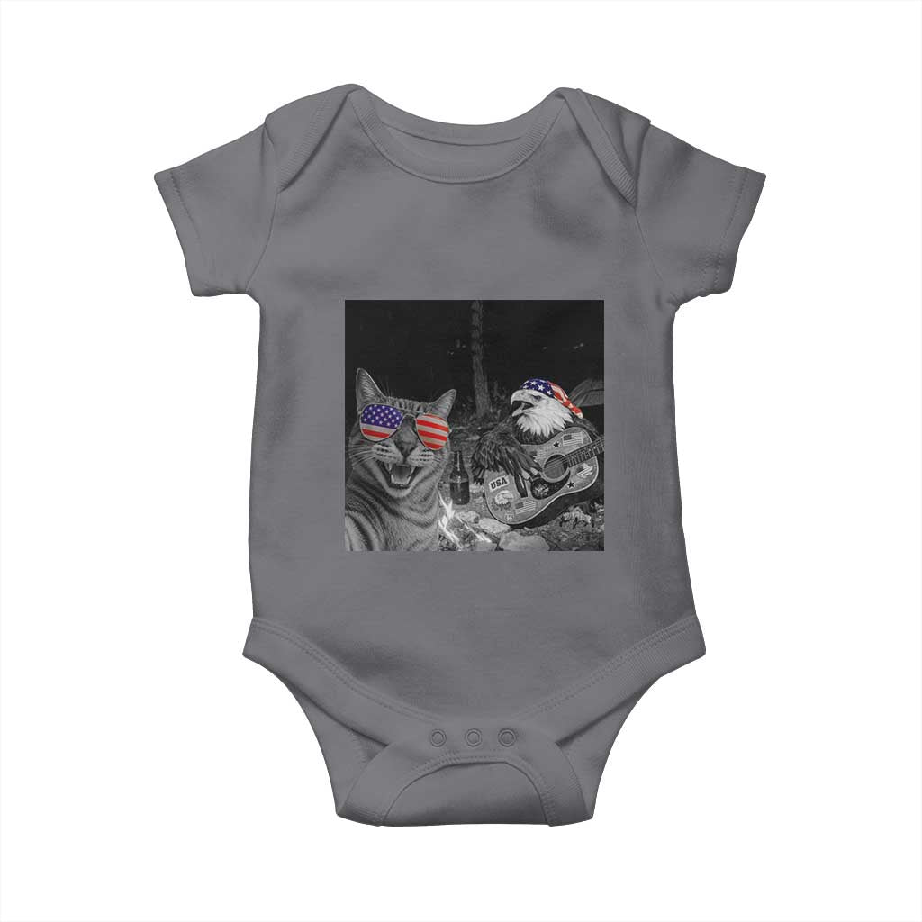 Funny Cat Selfie 4th of July Baby Onesie Patriotic Eagle American Flag Gift