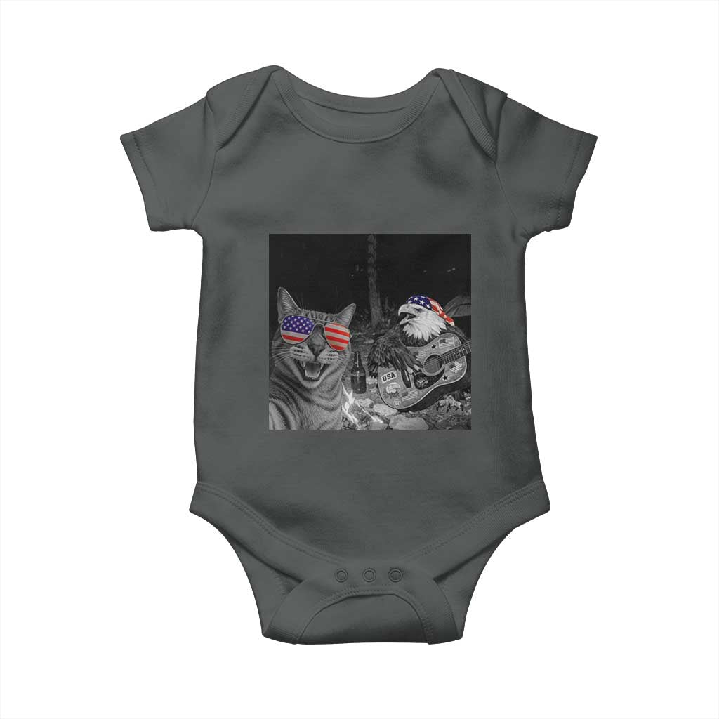 Funny Cat Selfie 4th of July Baby Onesie Patriotic Eagle American Flag Gift