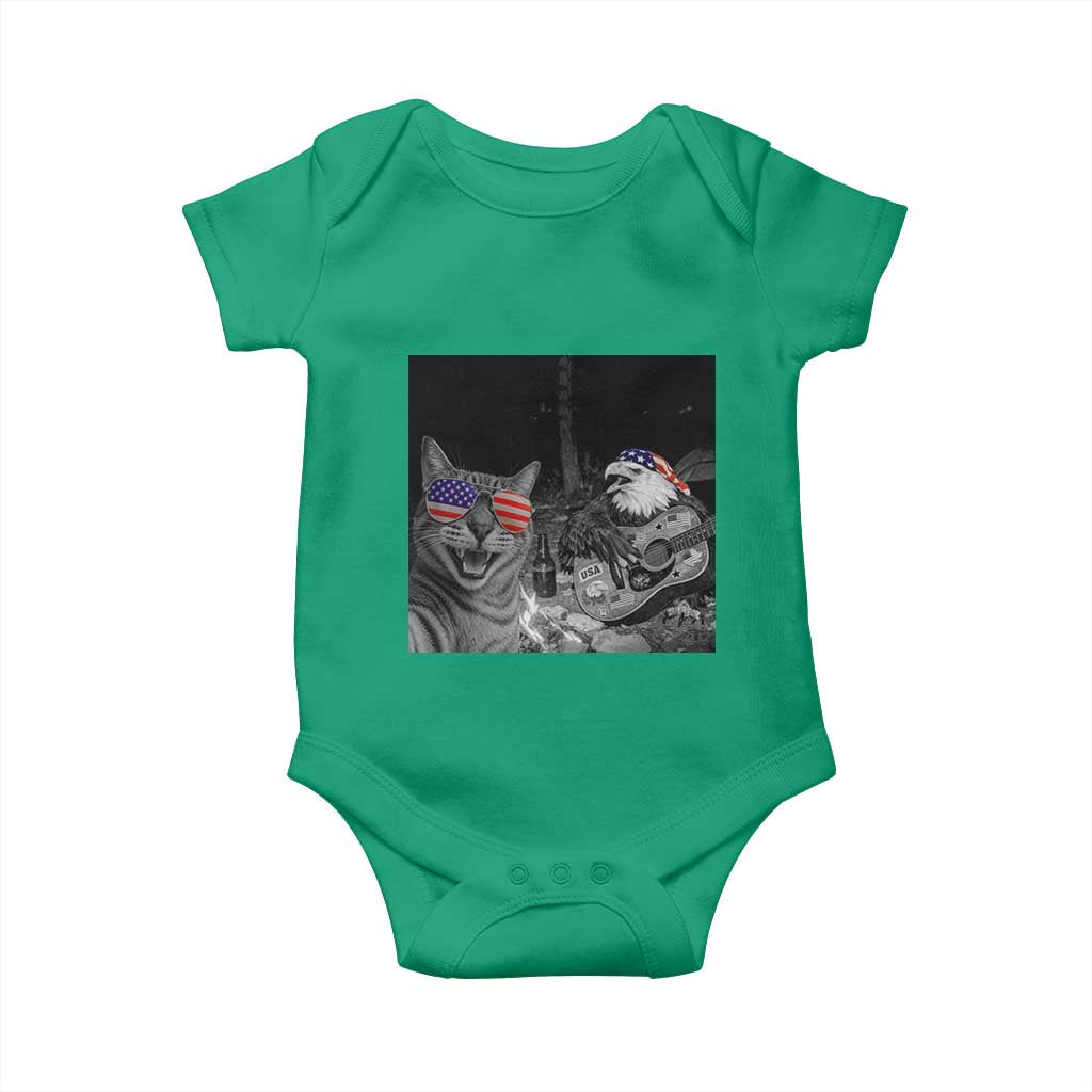Funny Cat Selfie 4th of July Baby Onesie Patriotic Eagle American Flag Gift
