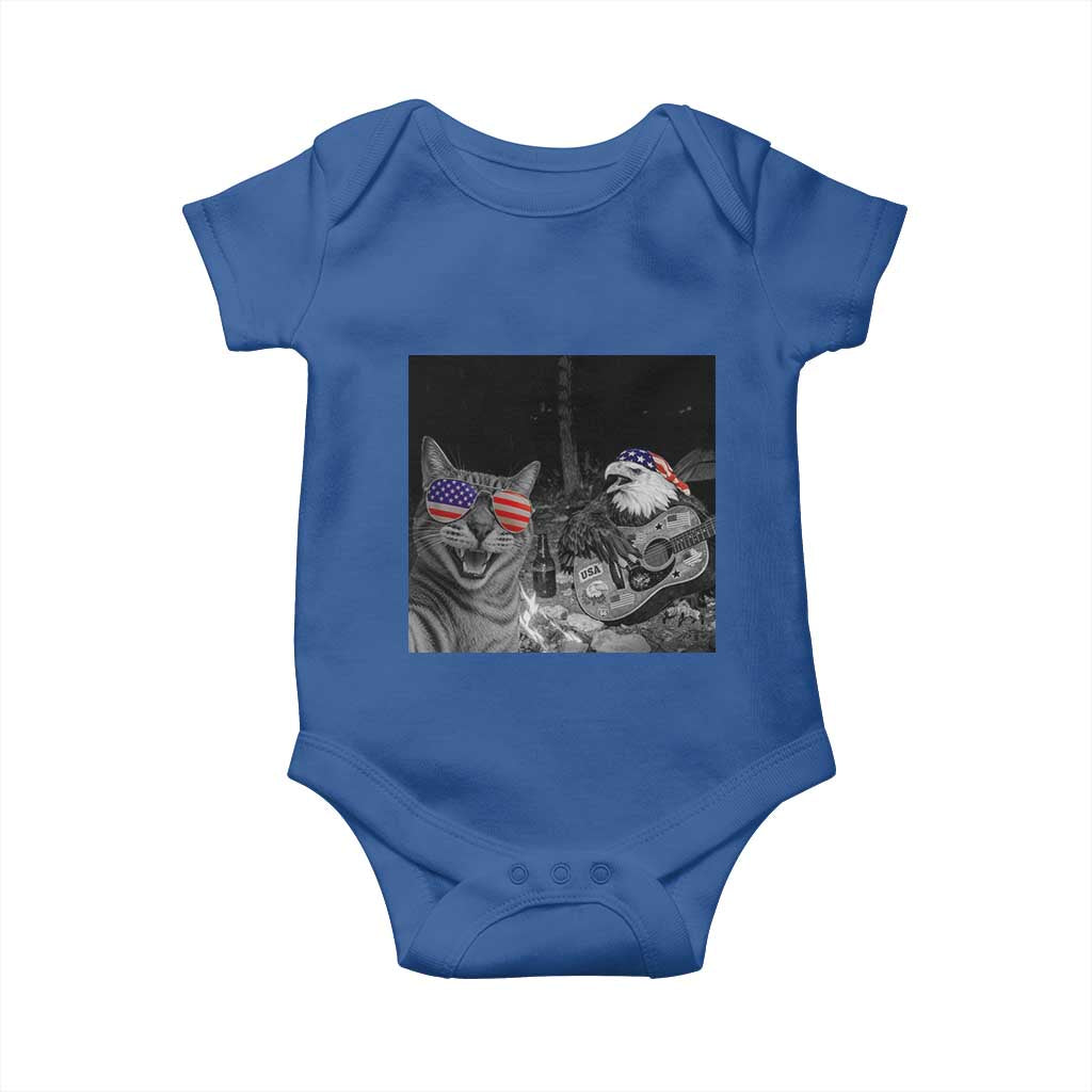 Funny Cat Selfie 4th of July Baby Onesie Patriotic Eagle American Flag Gift