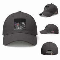 Funny Cat Selfie 4th of July Baseball Cap Patriotic Eagle American Flag Gift