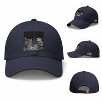 Funny Cat Selfie 4th of July Baseball Cap Patriotic Eagle American Flag Gift