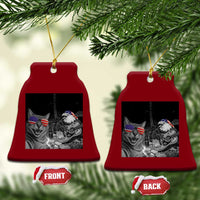 Funny Cat Selfie 4th of July Ceramic Ornament Patriotic Eagle American Flag Gift