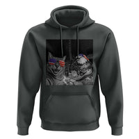 Funny Cat Selfie 4th of July Hoodie Patriotic Eagle American Flag Gift
