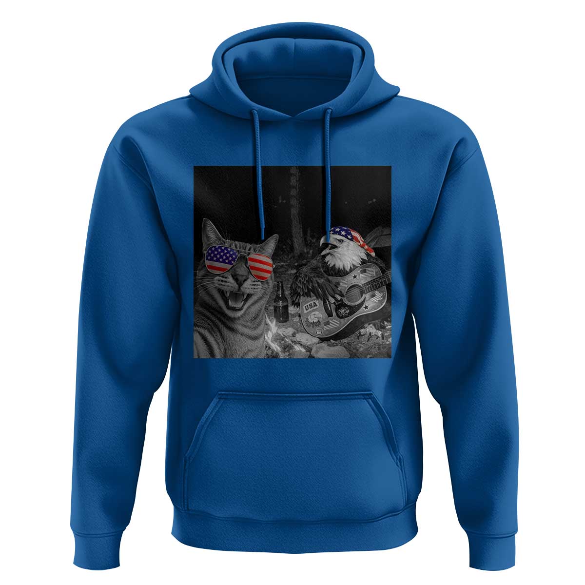 Funny Cat Selfie 4th of July Hoodie Patriotic Eagle American Flag Gift