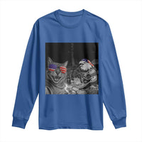 Funny Cat Selfie 4th of July Long Sleeve Shirt Patriotic Eagle American Flag Gift