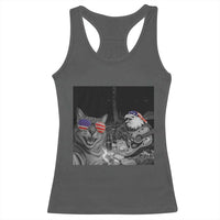 Funny Cat Selfie 4th of July Racerback Tank Top Patriotic Eagle American Flag Gift
