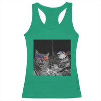Funny Cat Selfie 4th of July Racerback Tank Top Patriotic Eagle American Flag Gift