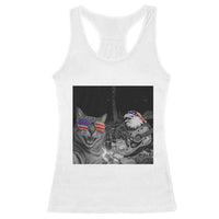 Funny Cat Selfie 4th of July Racerback Tank Top Patriotic Eagle American Flag Gift