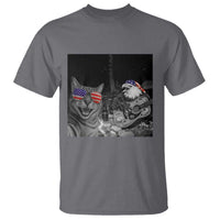 Funny Cat Selfie 4th of July T Shirt Patriotic Eagle American Flag Gift