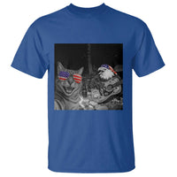 Funny Cat Selfie 4th of July T Shirt Patriotic Eagle American Flag Gift