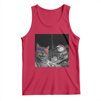 Funny Cat Selfie 4th of July Tank Top Patriotic Eagle American Flag Gift