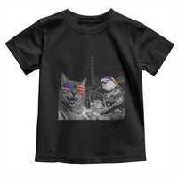 Funny Cat Selfie 4th of July Toddler T Shirt Patriotic Eagle American Flag Gift
