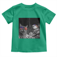 Funny Cat Selfie 4th of July Toddler T Shirt Patriotic Eagle American Flag Gift