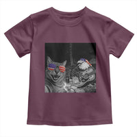 Funny Cat Selfie 4th of July Toddler T Shirt Patriotic Eagle American Flag Gift