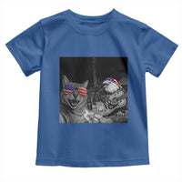 Funny Cat Selfie 4th of July Toddler T Shirt Patriotic Eagle American Flag Gift