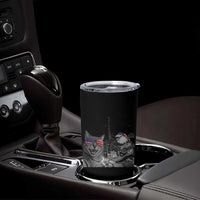 Funny Cat Selfie 4th of July Tumbler Cup Patriotic Eagle American Flag Gift