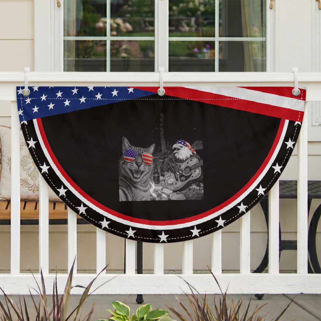 Funny Cat Selfie 4th of July Patriotic Fan Flag Eagle American Flag Gift