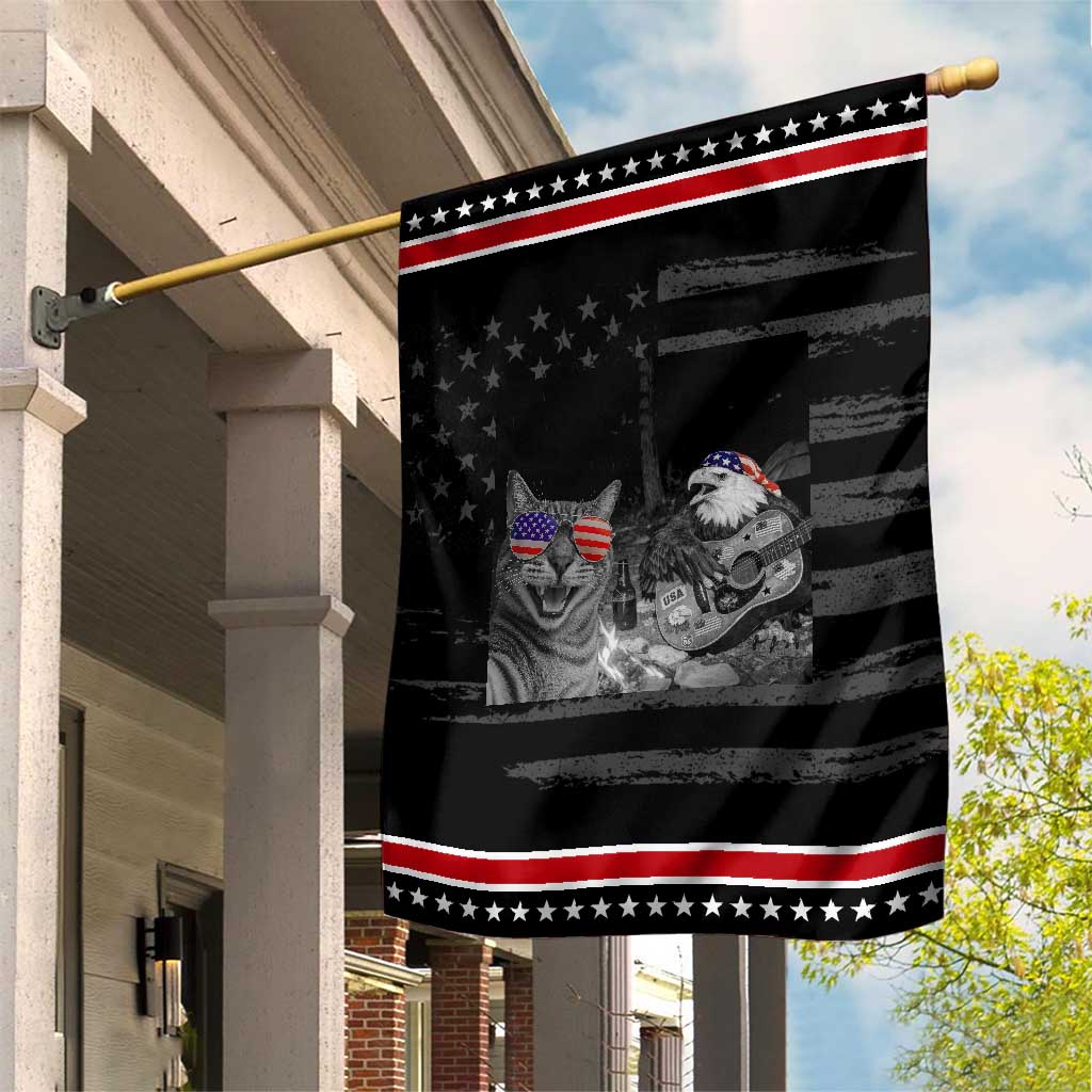 Funny Cat Selfie 4th of July Patriotic Garden Flag Patriotic Eagle American Flag Gift