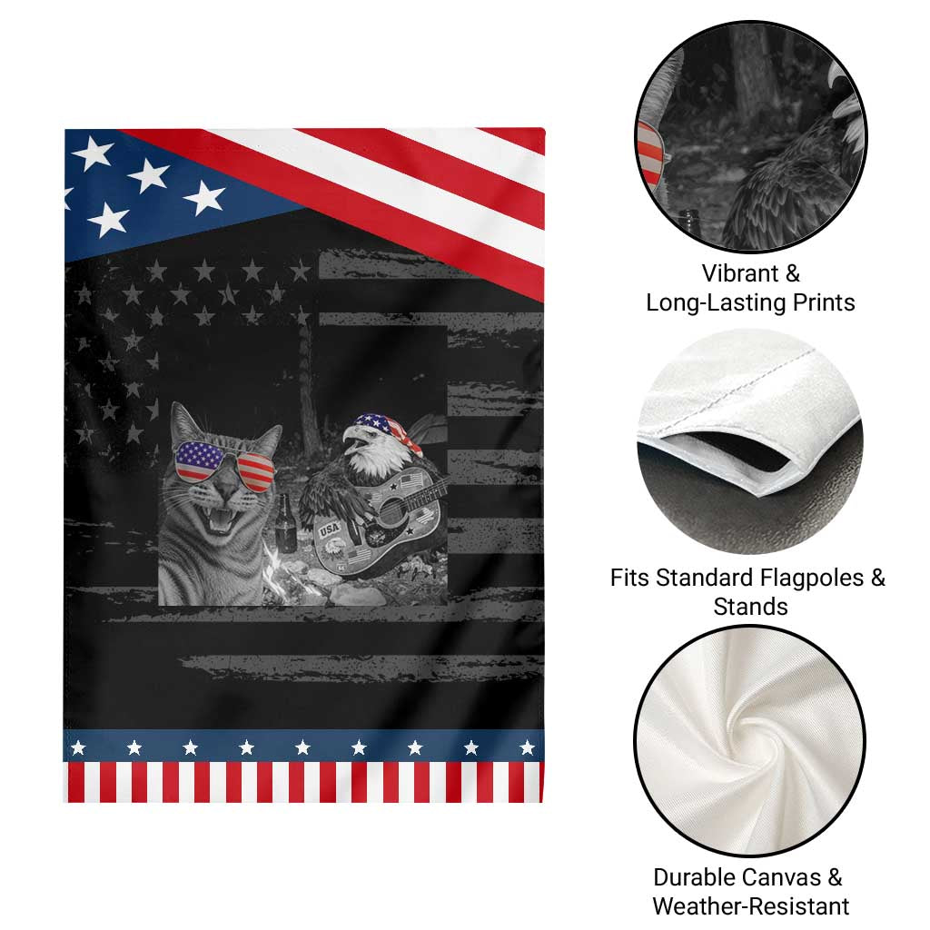 Funny Cat Selfie 4th of July Patriotic Garden Flag Patriotic Eagle American Flag Gift