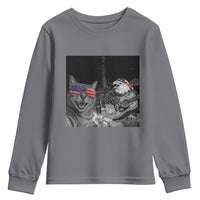 Funny Cat Selfie 4th of July Youth Sweatshirt Patriotic Eagle American Flag Gift