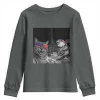 Funny Cat Selfie 4th of July Youth Sweatshirt Patriotic Eagle American Flag Gift