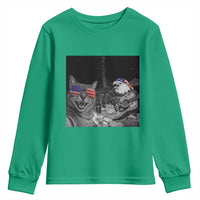 Funny Cat Selfie 4th of July Youth Sweatshirt Patriotic Eagle American Flag Gift