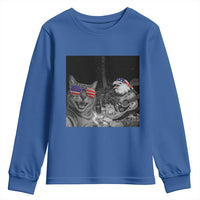 Funny Cat Selfie 4th of July Youth Sweatshirt Patriotic Eagle American Flag Gift