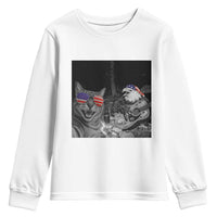 Funny Cat Selfie 4th of July Youth Sweatshirt Patriotic Eagle American Flag Gift