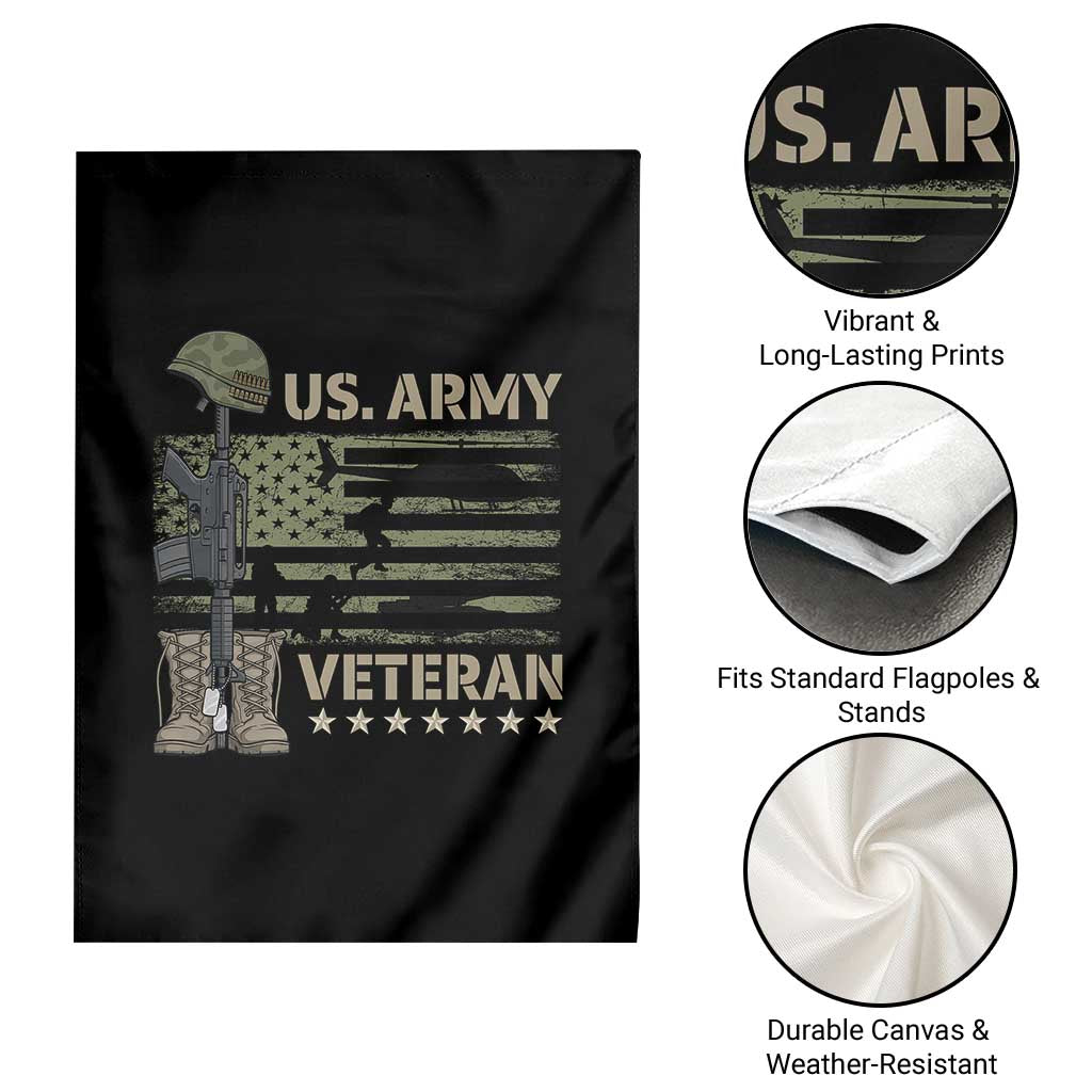 US Arrny Veteran Garden Flag Proud Soldier USA Flag Camouflage Military - Wonder Print Shop