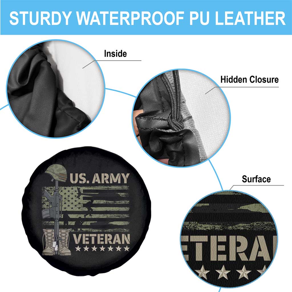 US Arrny Veteran Spare Tire Cover Proud Soldier USA Flag Camouflage Military - Wonder Print Shop
