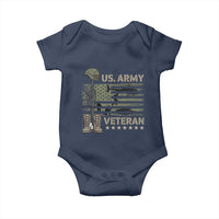 US Arrny Veteran Baby Onesie Proud Soldier USA Flag Camouflage Military - Wonder Print Shop