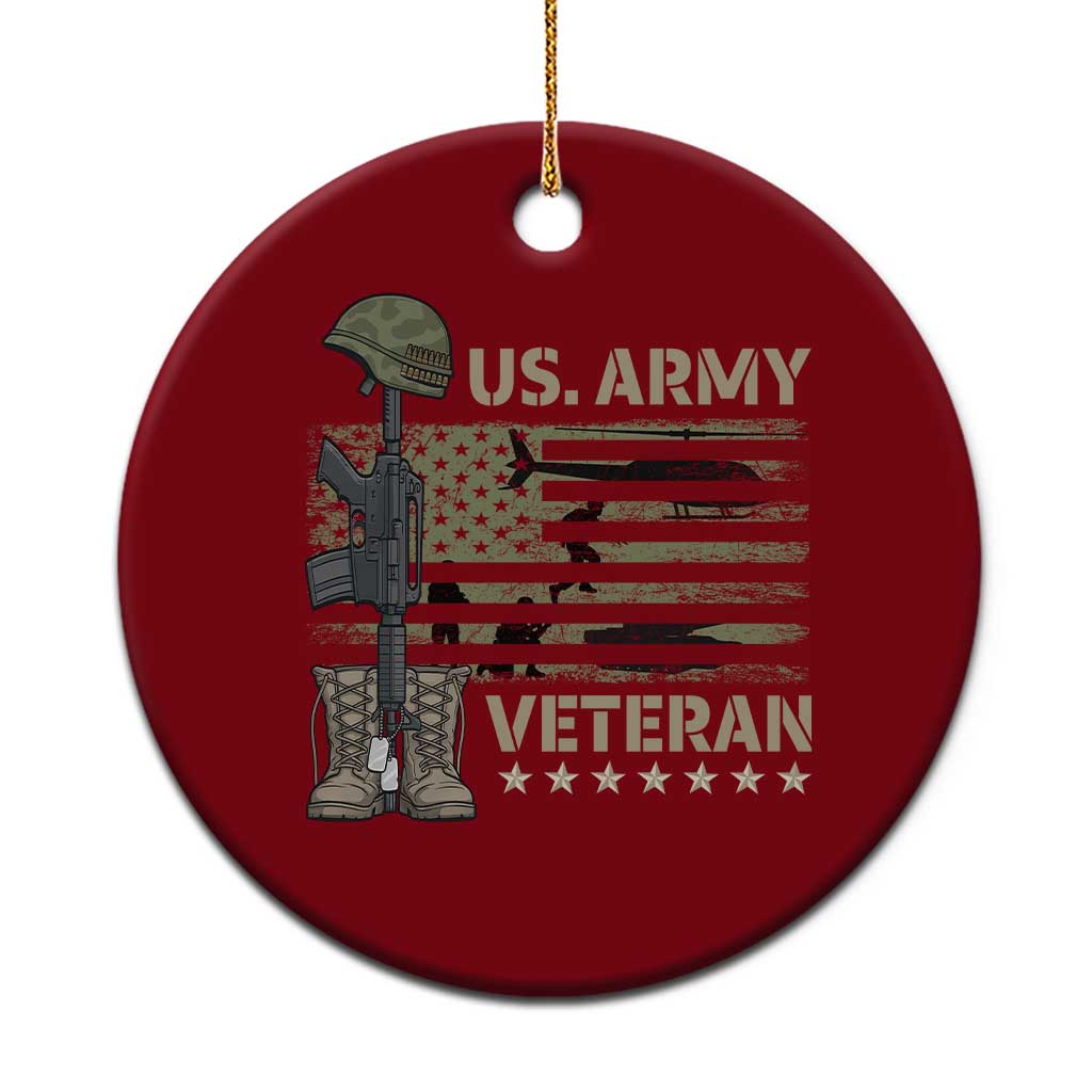 US Arrny Veteran Ceramic Ornament Proud Soldier USA Flag Camouflage Military - Wonder Print Shop